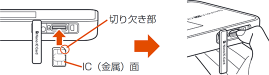 カチッと音がするまで指先などで押し込む