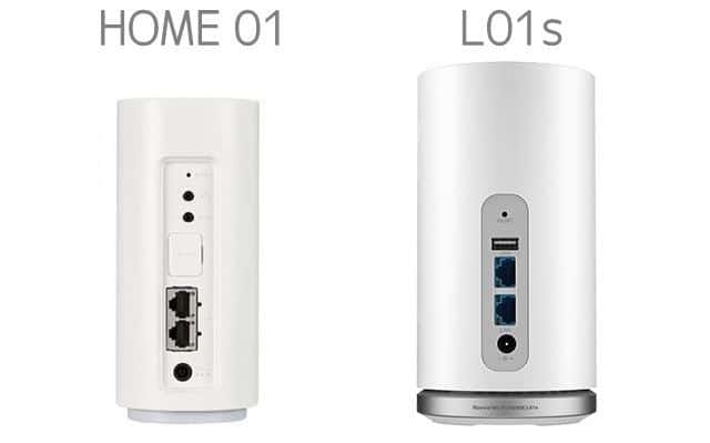 WiMAX HOME 01とL01sの背面デザイン