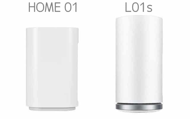 WiMAX HOME 01とL01sの側面デザイン
