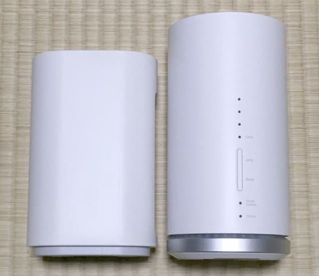 WiMAX HOME 01実物とL01sの側面デザイン比較