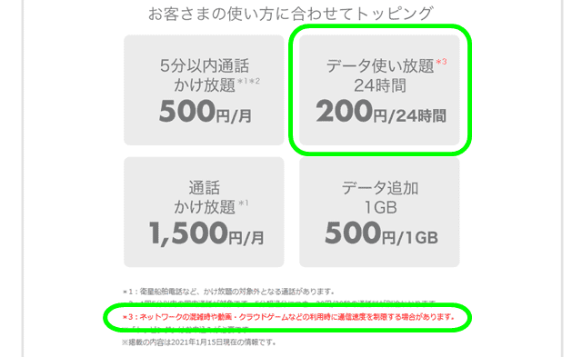 povoデータ使い放題24時間の速度制限