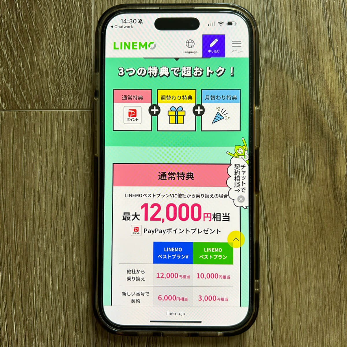 LINEMOキャンペーン＿通常特典