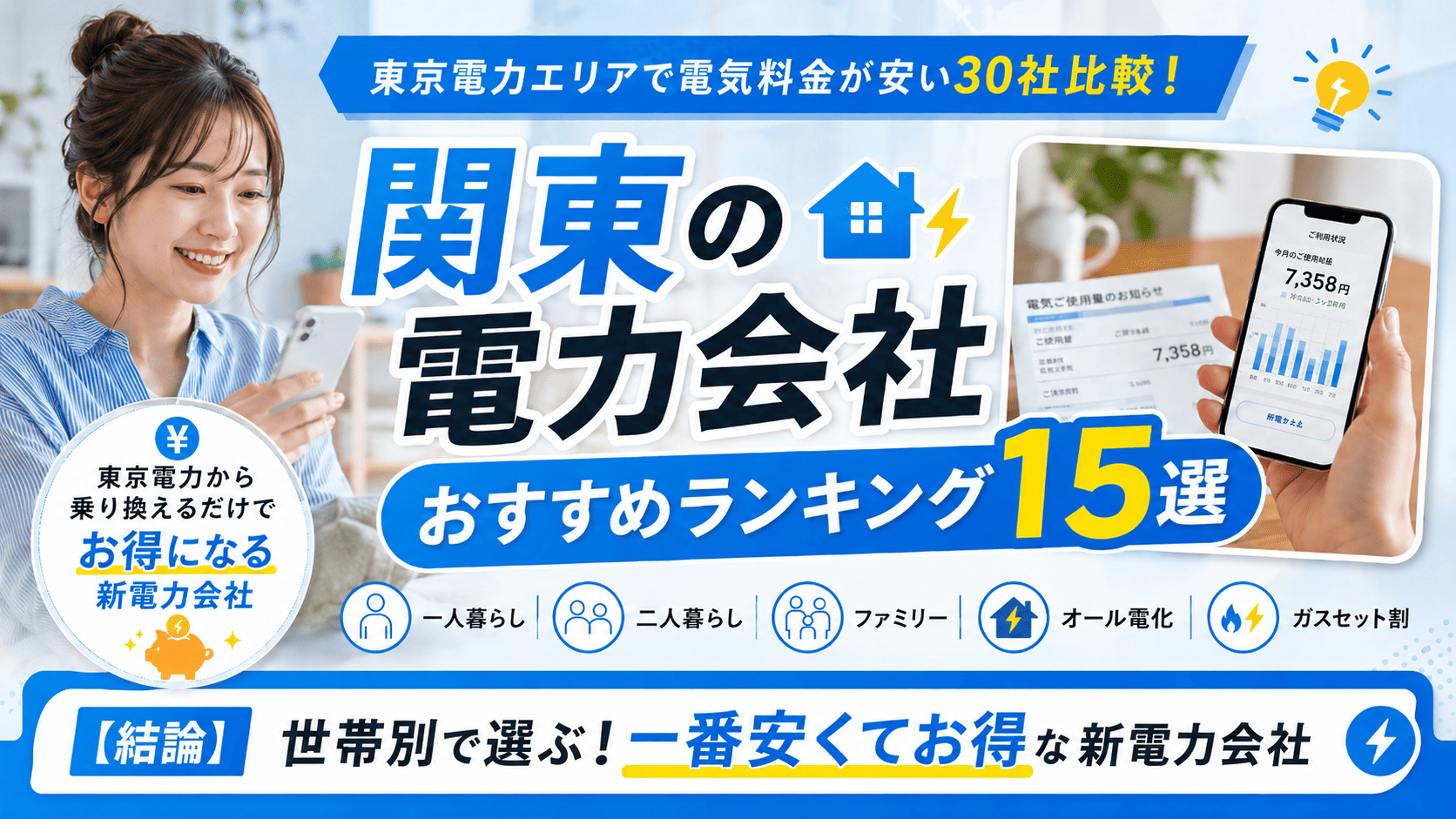 関東の電力会社おすすめランキング15選2026年6月｜東京電力エリアで